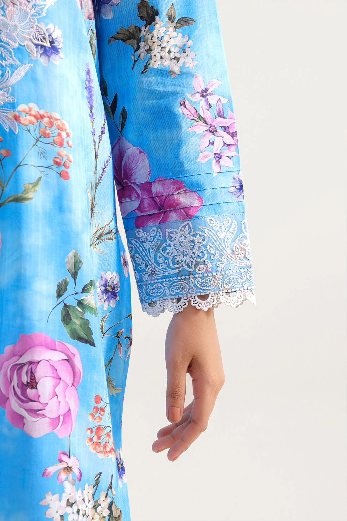Unstitched Printed Embroidered Strip Lawn 3 Piece - Image 4