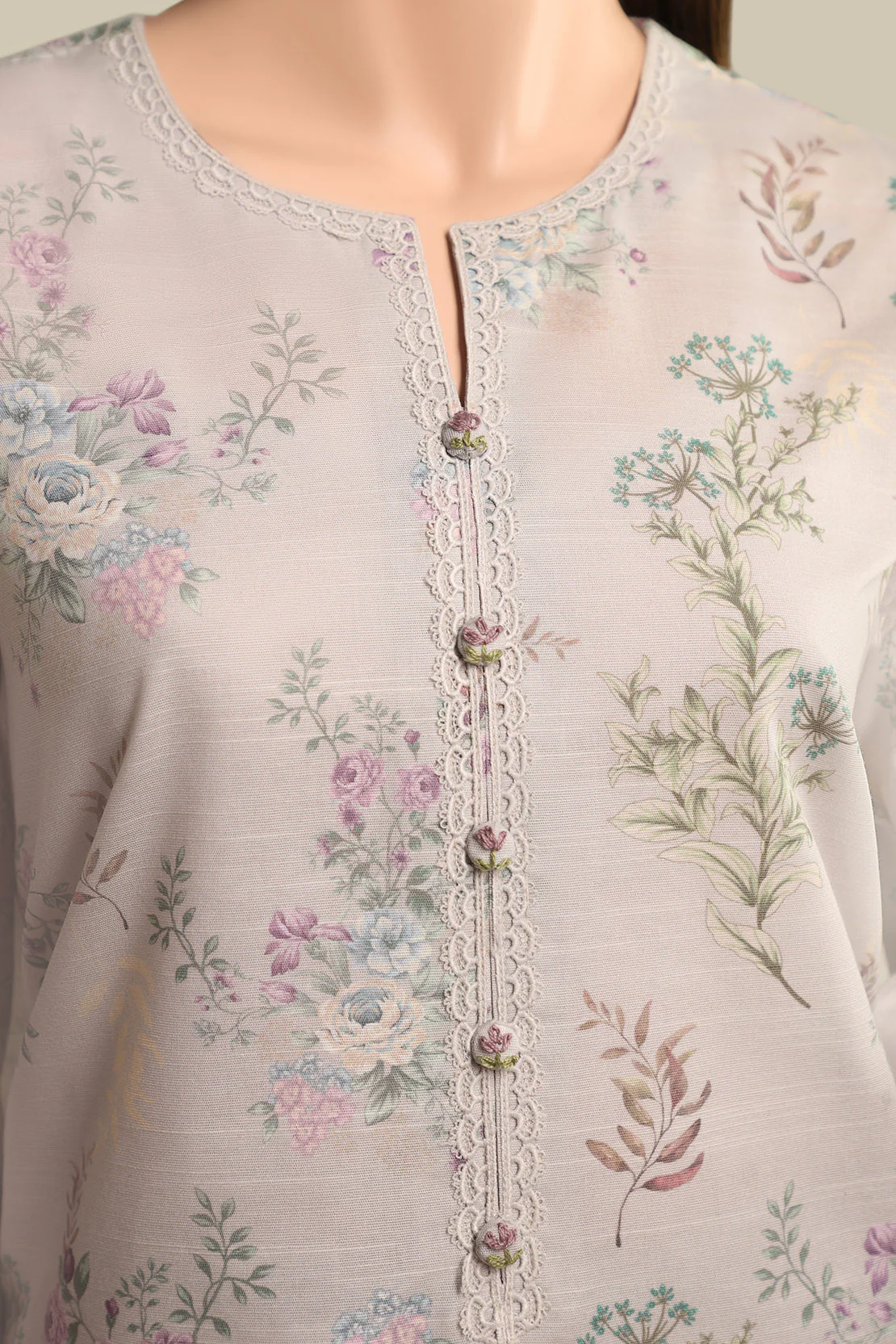 Unstitched Printed Herringbone 2 Piece (Shirt/Dupatta) - Image 3