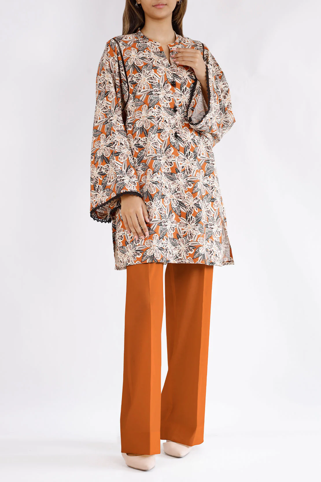 Unstitched Printed Jacquard Khaddar 3 Piece - Image 3