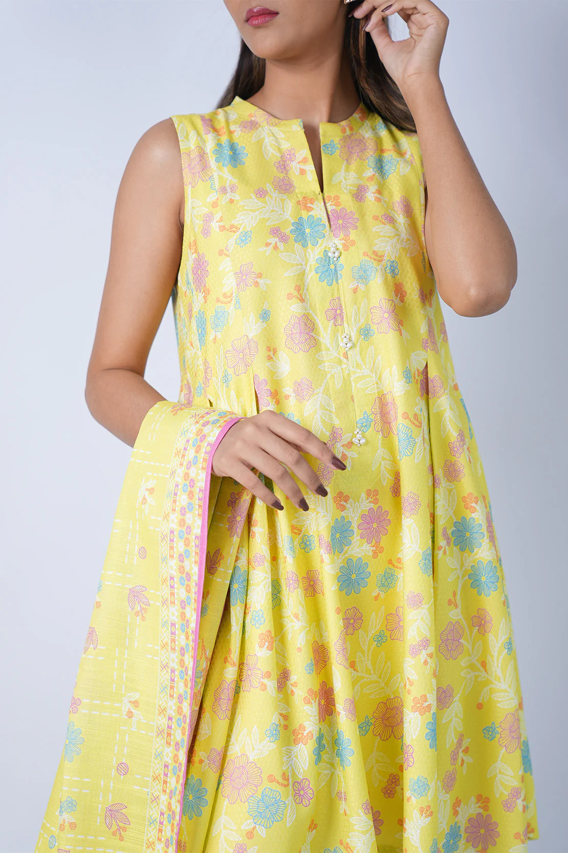Unstitched Printed Jacquard Khaddar 3 Piece - Image 5