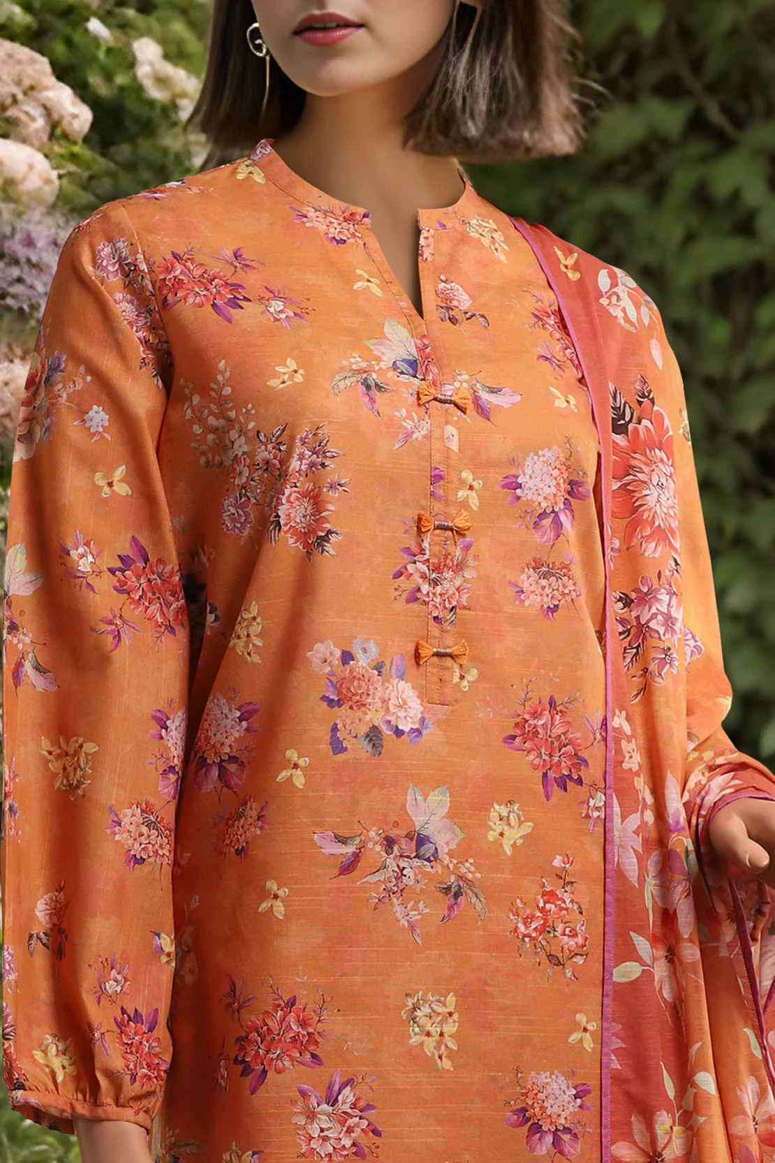 Unstitched Printed Karandi 2 Piece (Shirt/Trouser)