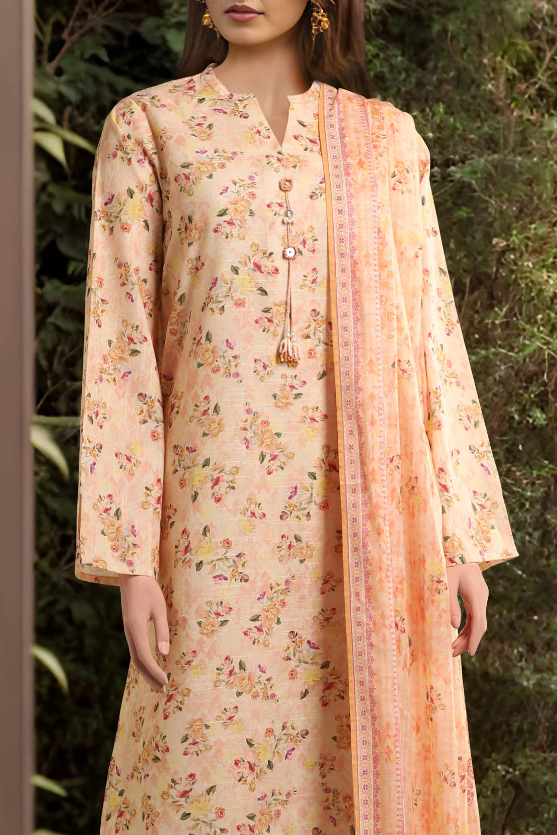Unstitched Printed Khaddar 2 Piece (Shirt/Dupatta)
