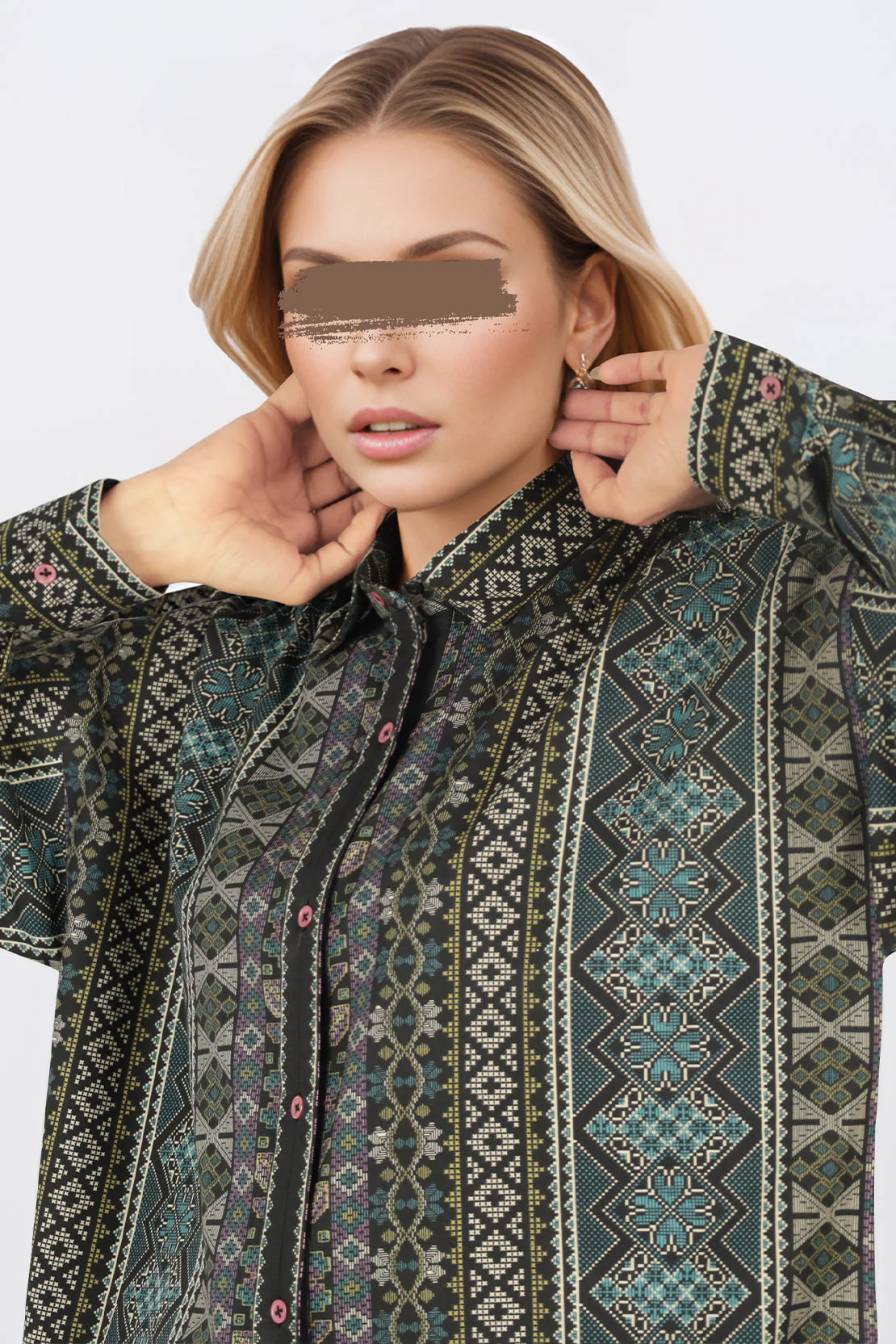 Unstitched Printed Khaddar 2 Piece (Shirt/Trouser) - Image 2