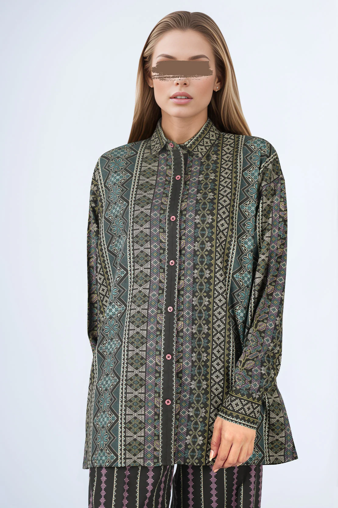 Unstitched Printed Khaddar 2 Piece (Shirt/Trouser) - Image 3