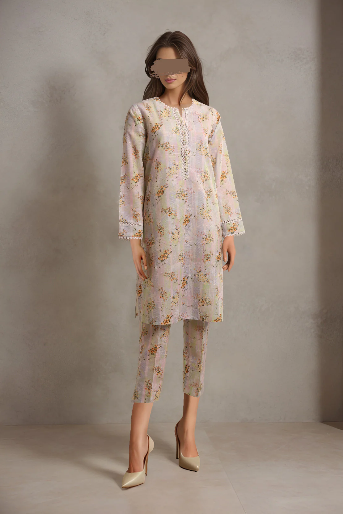 Unstitched Printed Khaddar 2 Piece (Shirt/Trouser) - Image 2