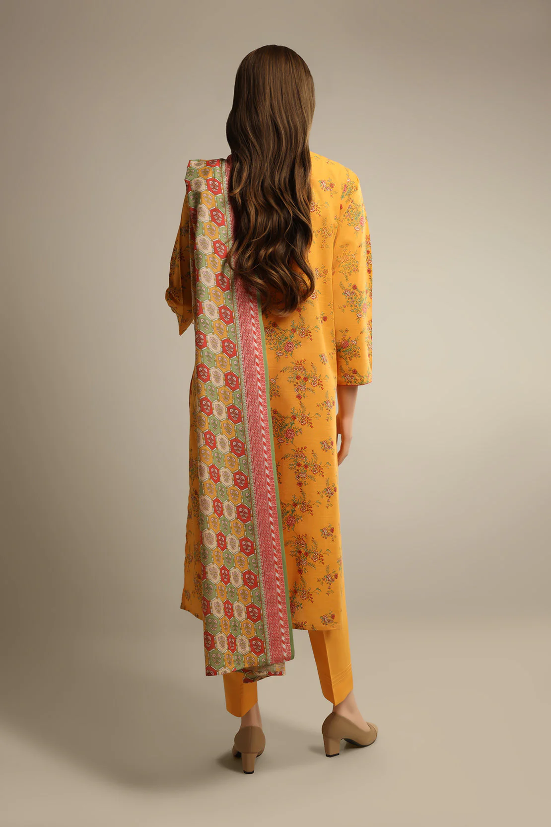 Unstitched Printed Khaddar 2 Piece (Shirt/Trouser) - Image 2