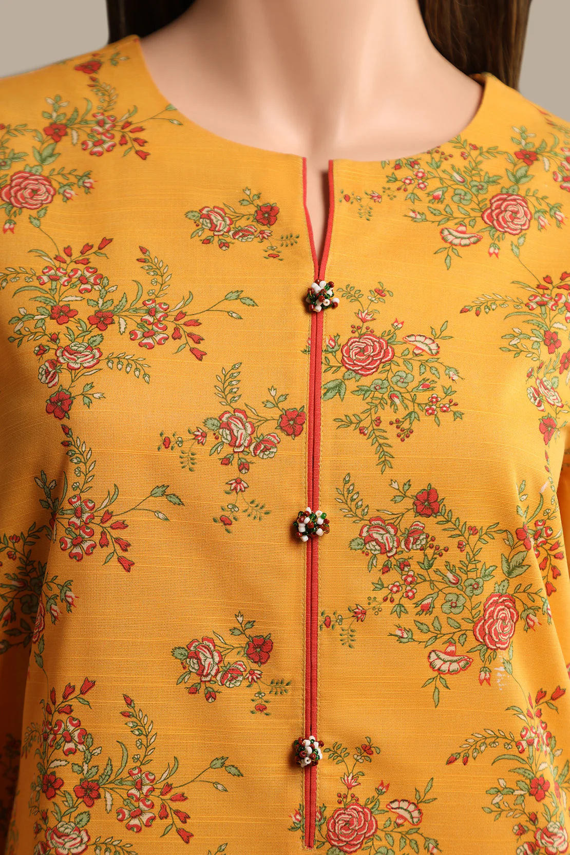Unstitched Printed Khaddar 2 Piece (Shirt/Trouser) - Image 3