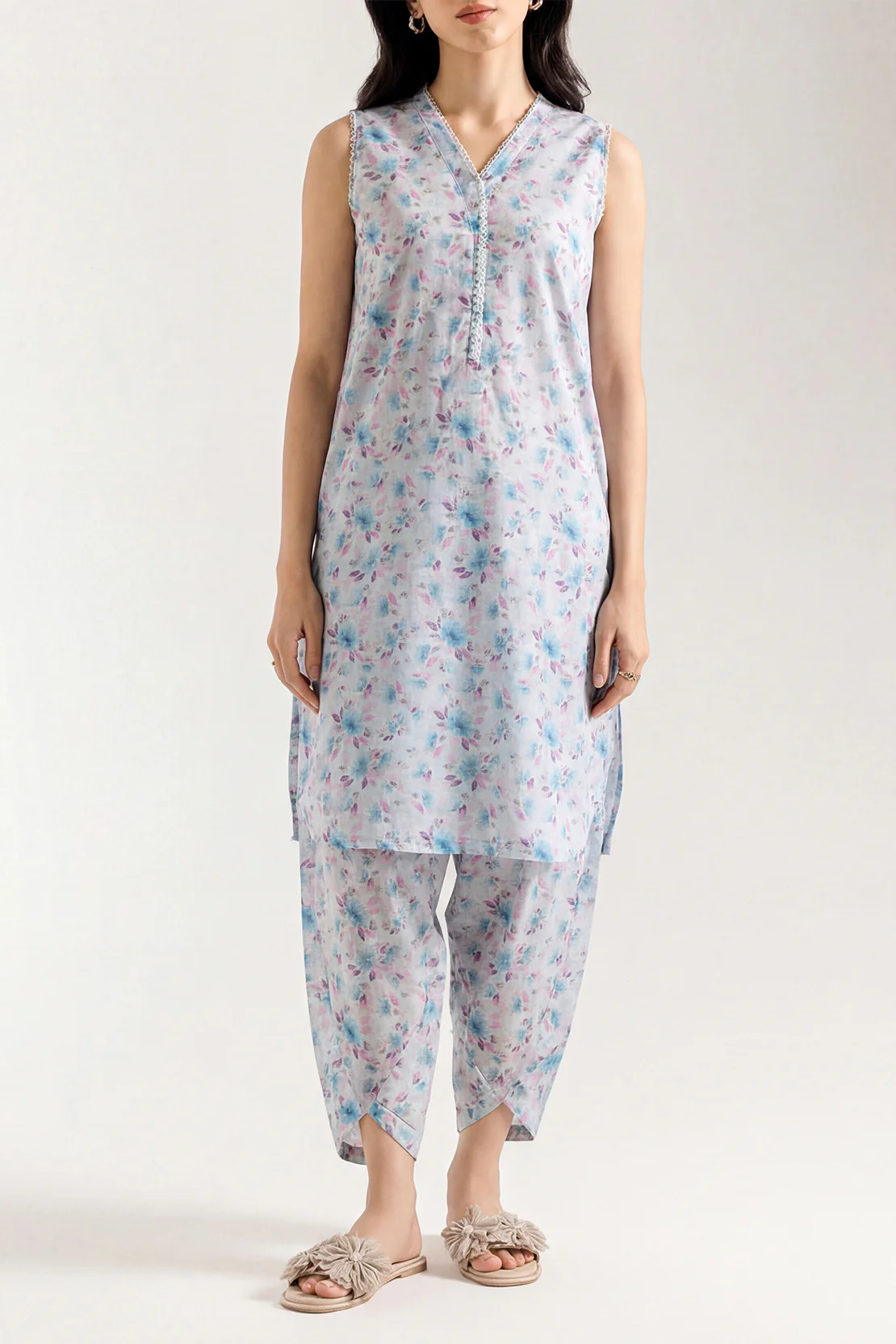 Unstitched Printed Khaddar 2 Piece (Shirt/Trouser)
