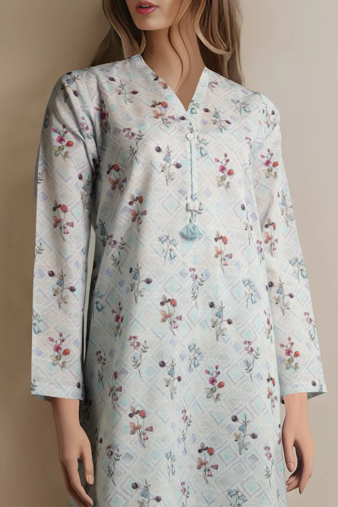 Unstitched Printed Khaddar 2 Piece (Shirt/Trouser)
