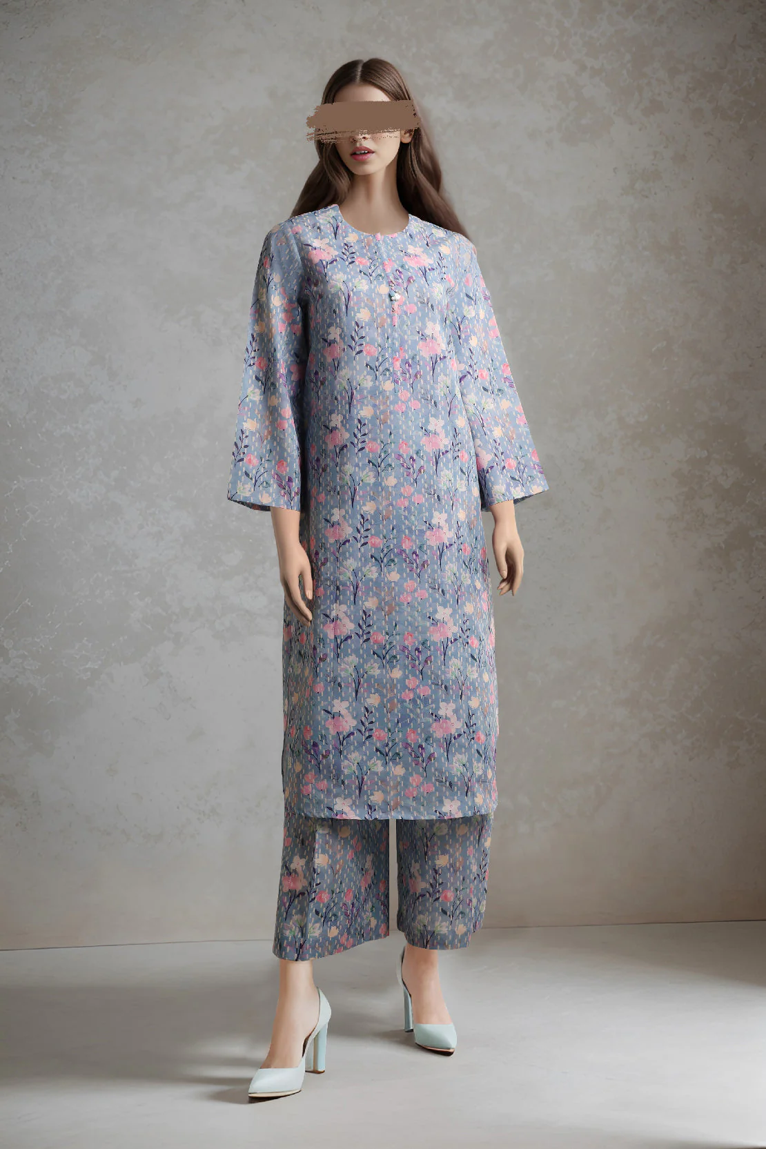Unstitched Printed Khaddar 2 Piece (Shirt/Trouser)