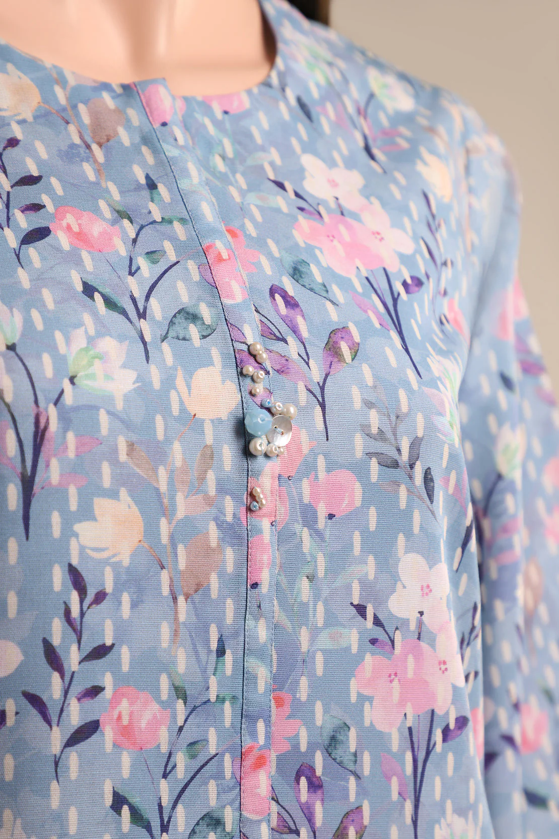 Unstitched Printed Khaddar 2 Piece (Shirt/Trouser) - Image 3