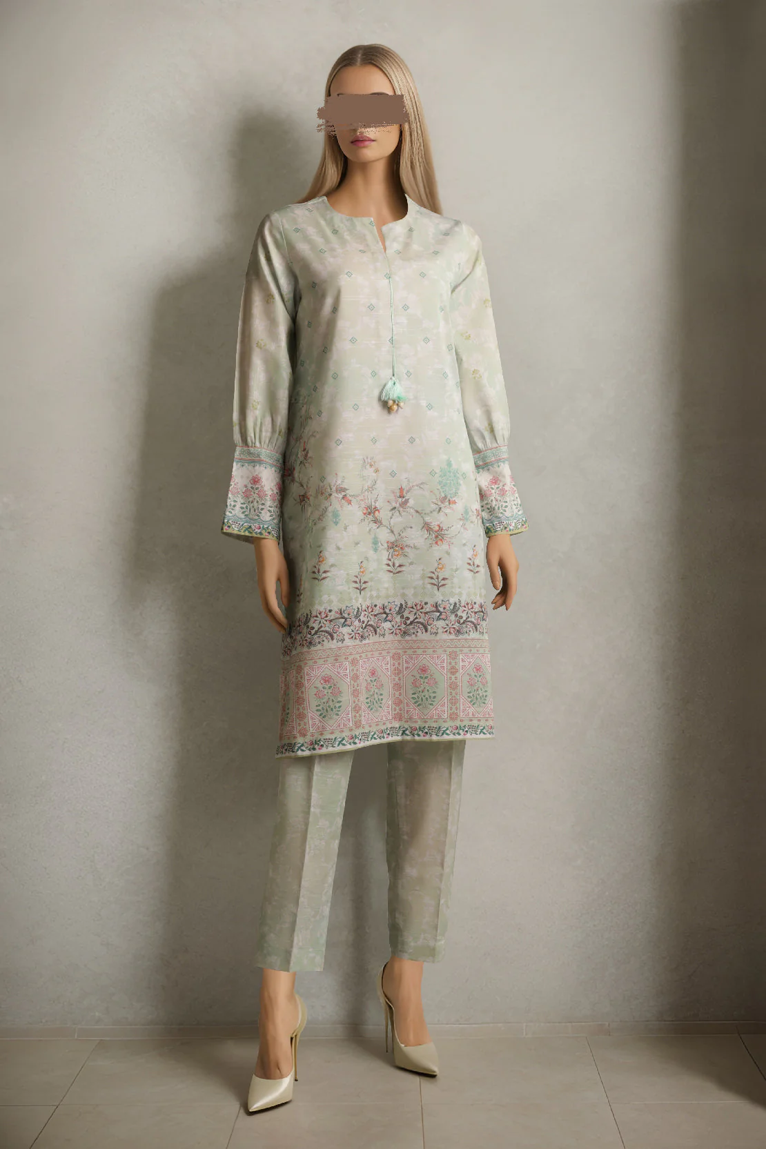 Unstitched Printed Khaddar 2 Piece (Shirt/Trouser) - Image 2