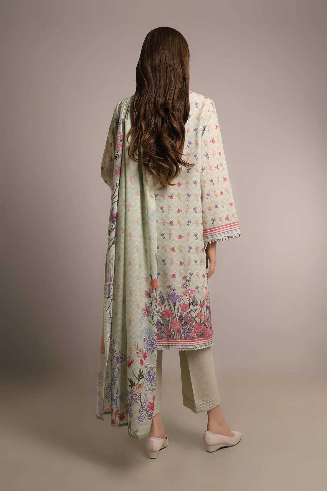 Unstitched Printed Khaddar 2 Piece (Shirt/Trouser) - Image 5