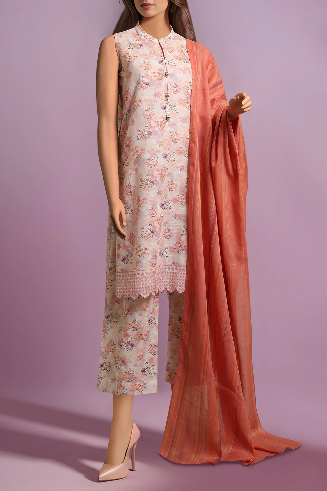Unstitched Printed Khaddar 2 Piece (Shirt/Trouser) - Image 2