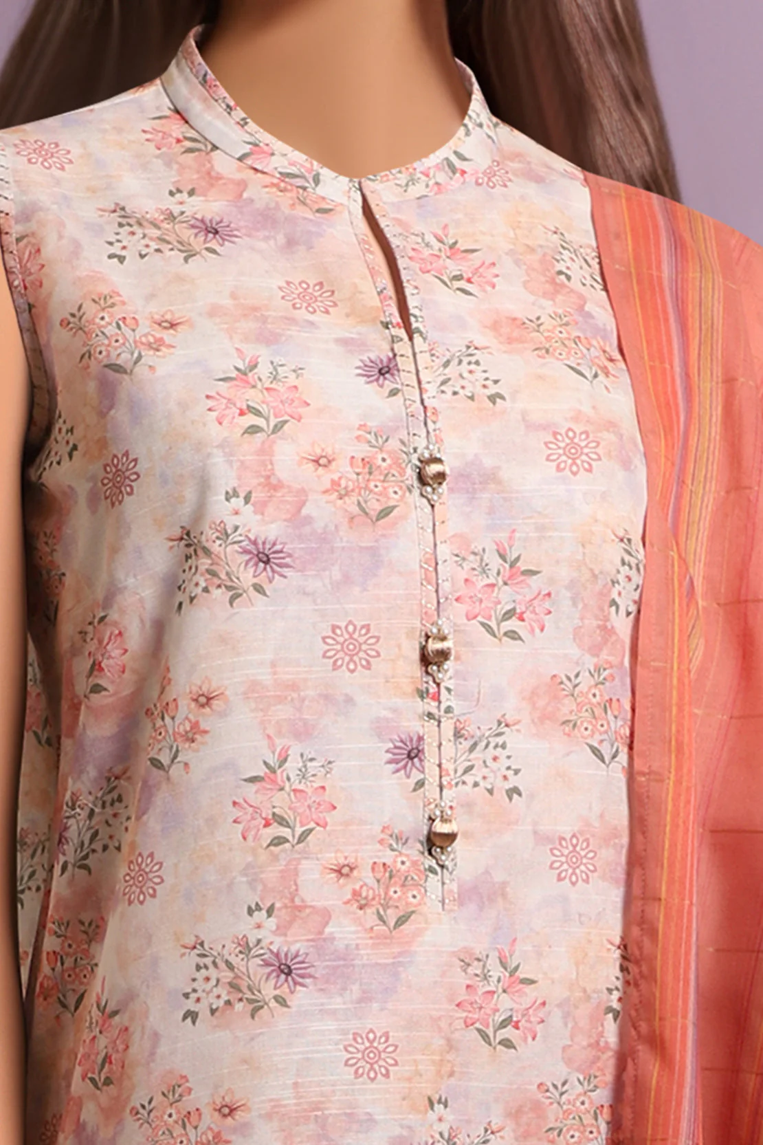 Unstitched Printed Khaddar 2 Piece (Shirt/Trouser) - Image 4
