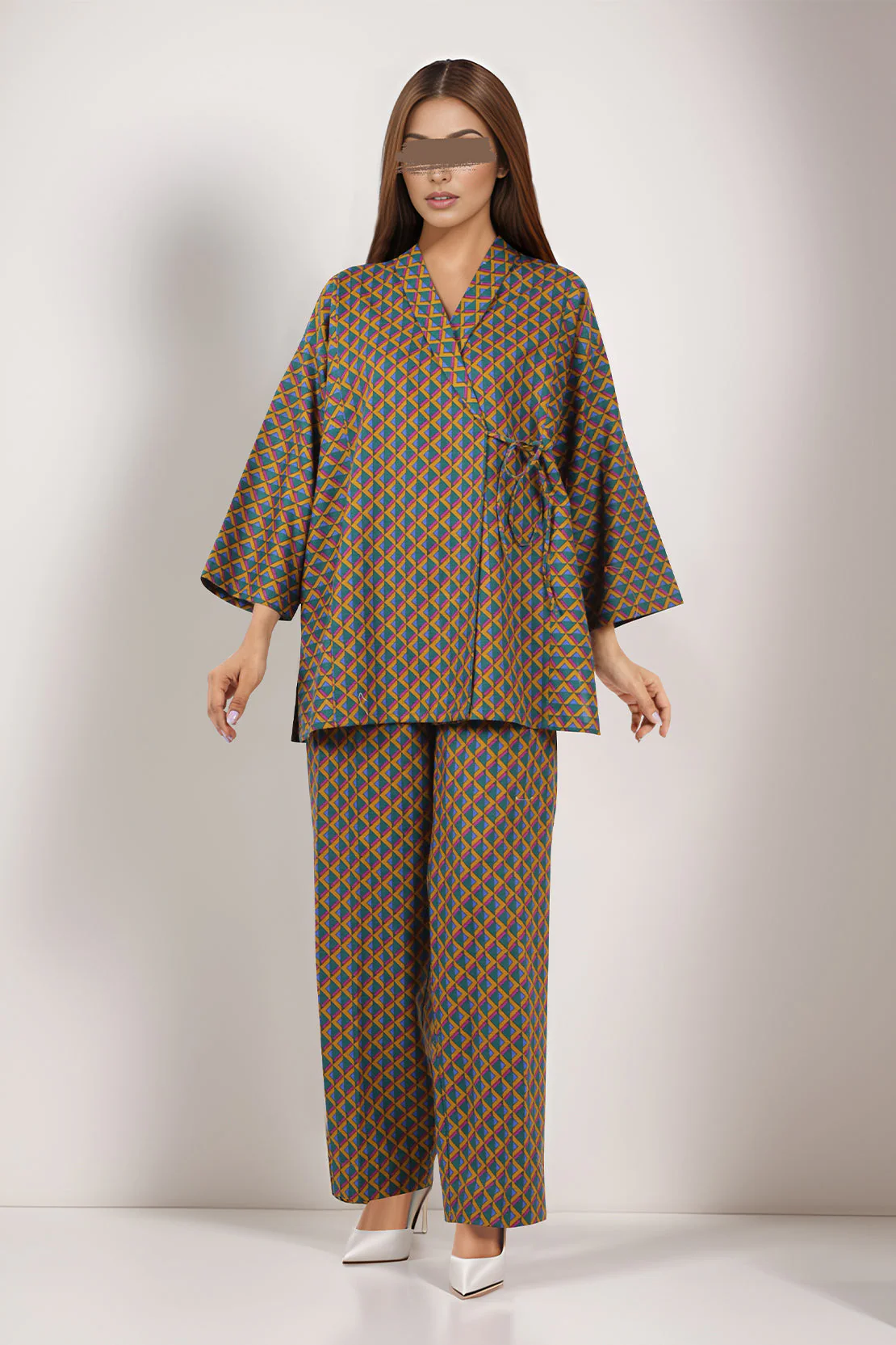 Unstitched Printed Khaddar 2 Piece (Shirt/Trouser) - Image 2