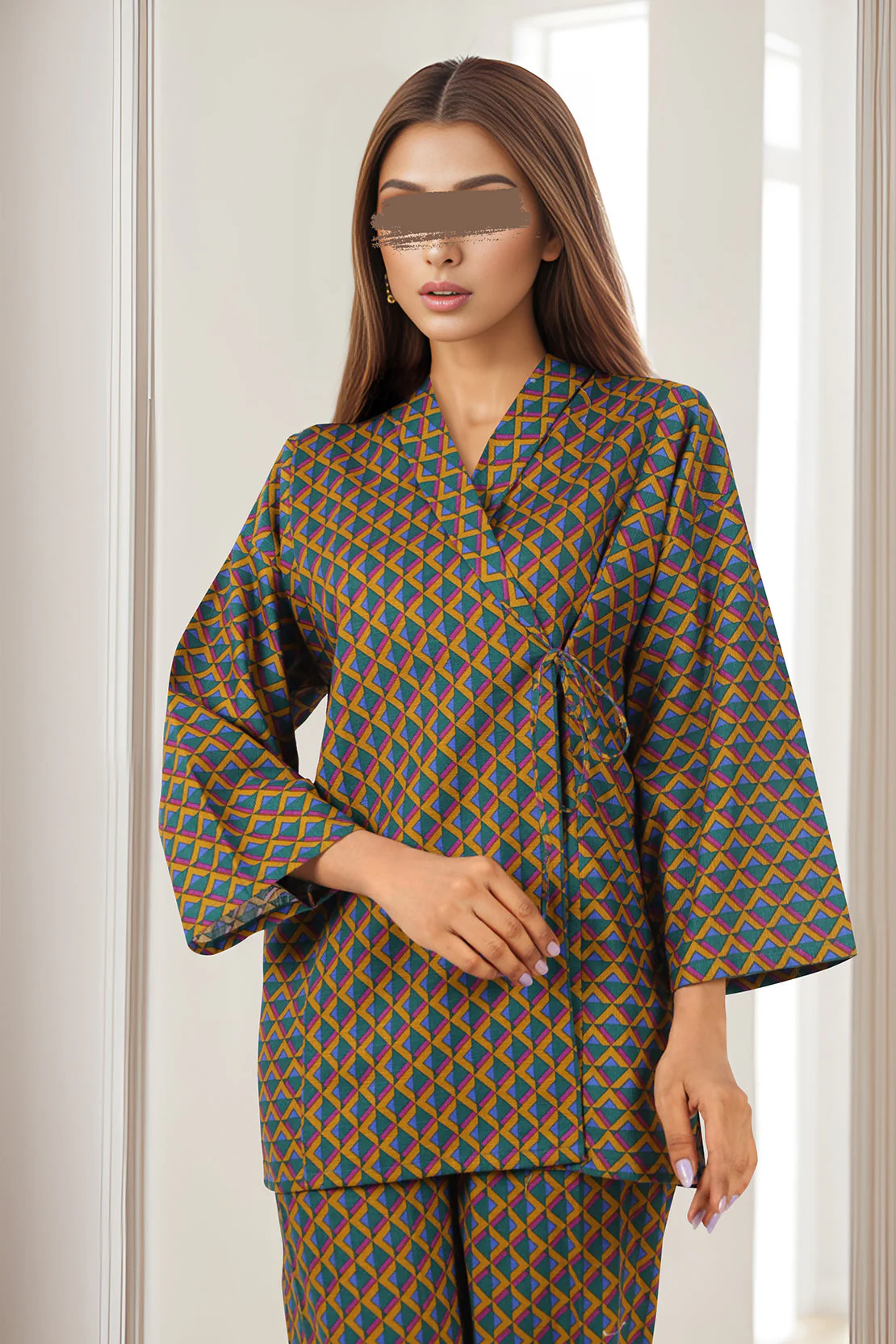 Unstitched Printed Khaddar 2 Piece (Shirt/Trouser) - Image 3