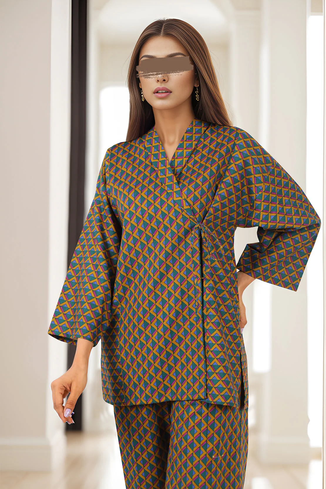 Unstitched Printed Khaddar 2 Piece (Shirt/Trouser) - Image 4