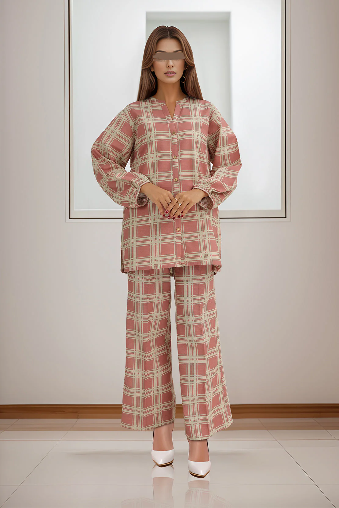 Unstitched Printed Cotton Khaddar 2 Piece (Shirt/Trouser) - Image 3