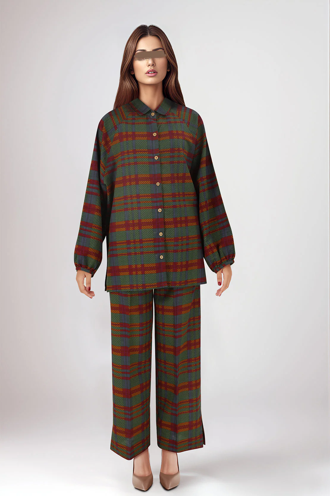 Unstitched Printed Khaddar 2 Piece (Shirt/Trouser) - Image 2
