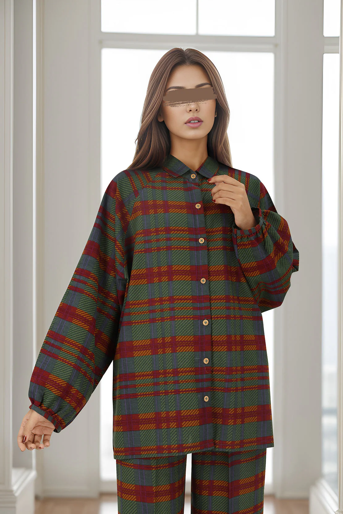 Unstitched Printed Khaddar 2 Piece (Shirt/Trouser) - Image 3