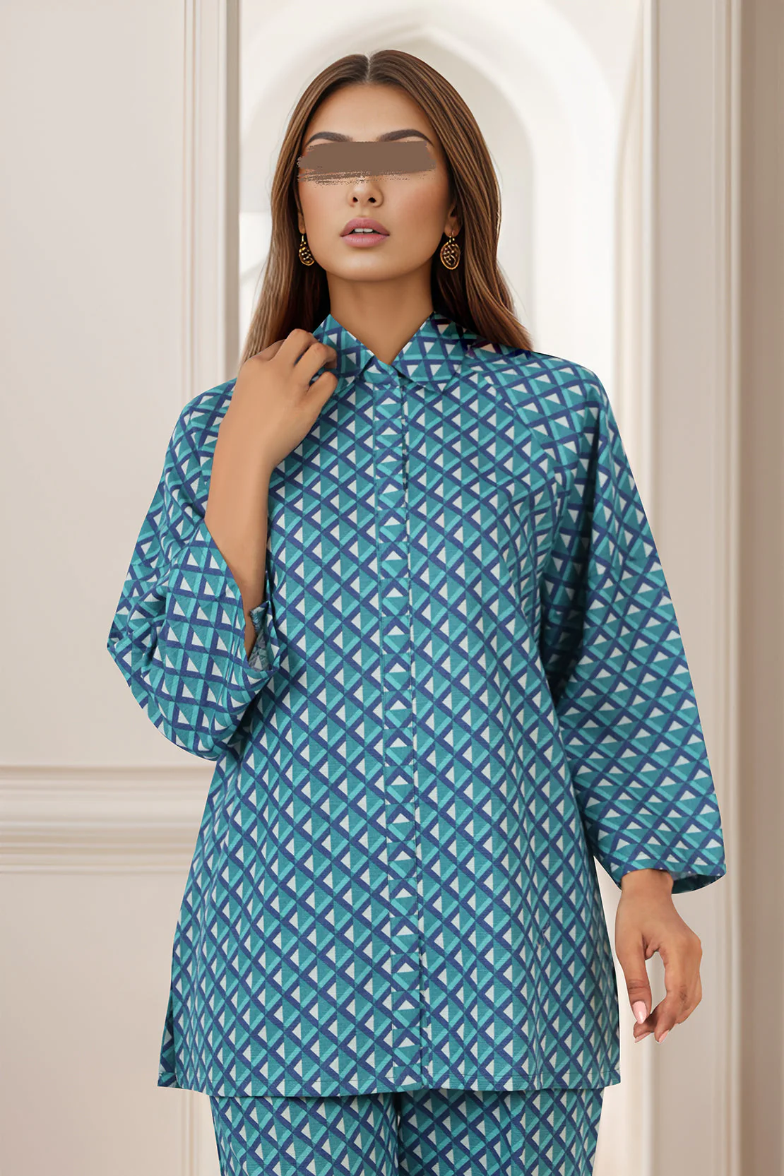 Unstitched Printed Cotton Khaddar 2 Piece (Shirt/Trouser)