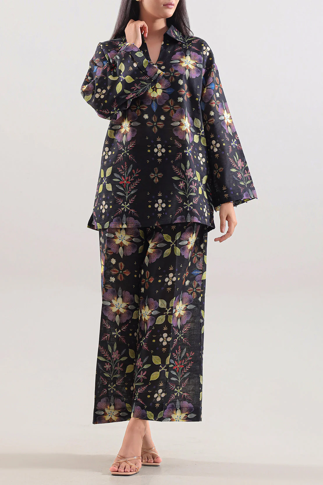 Unstitched Printed Khaddar 2 Piece (Shirt/Trouser)