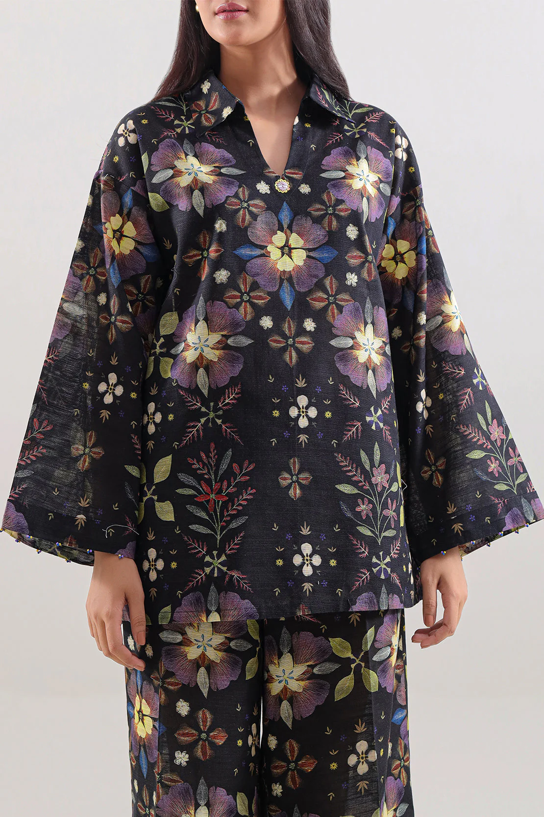 Unstitched Printed Khaddar 2 Piece (Shirt/Trouser) - Image 5