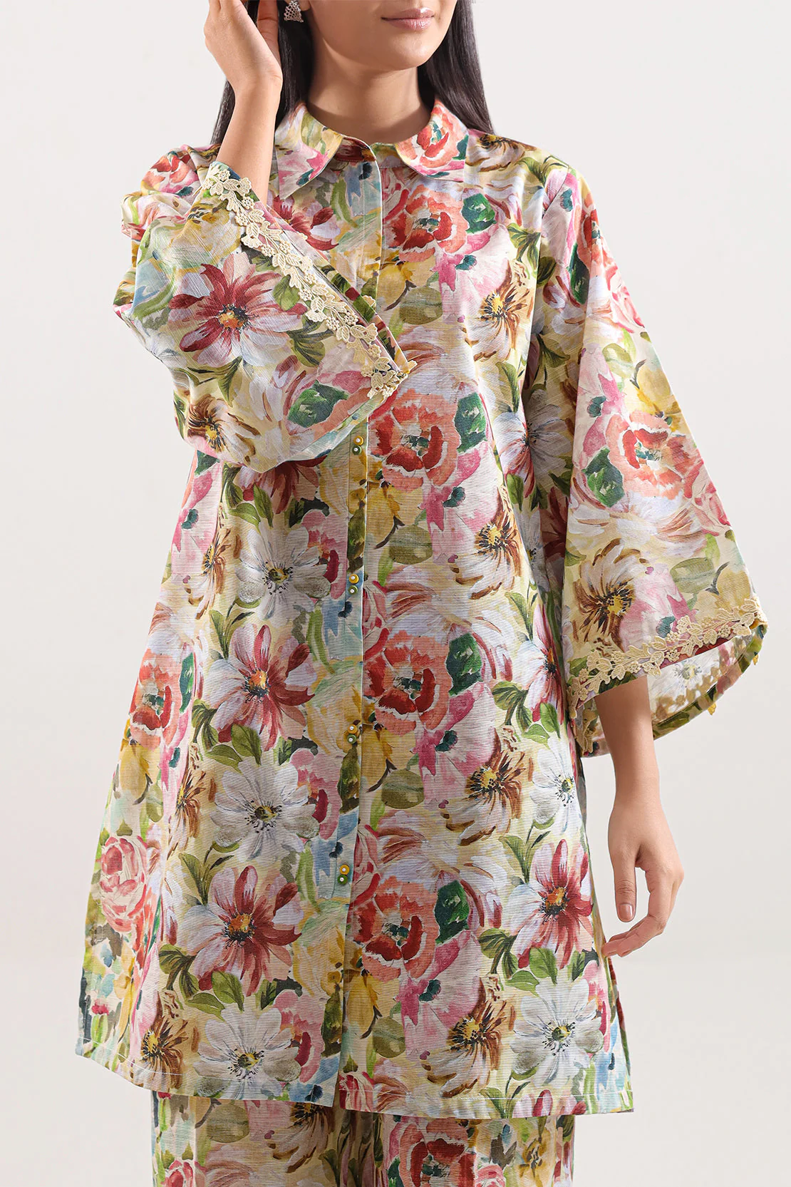Unstitched Printed Khaddar 2 Piece (Shirt/Trouser) - Image 3