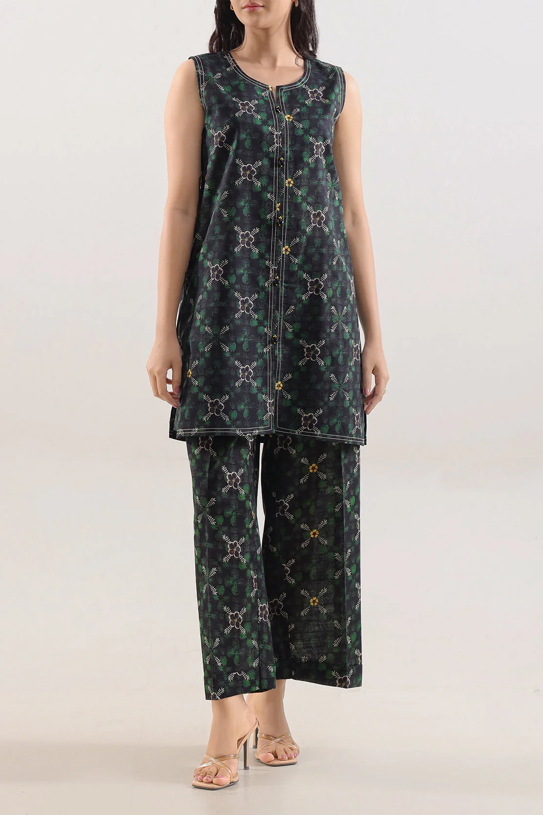 Unstitched Printed Khaddar 2 Piece (Shirt/Trouser)