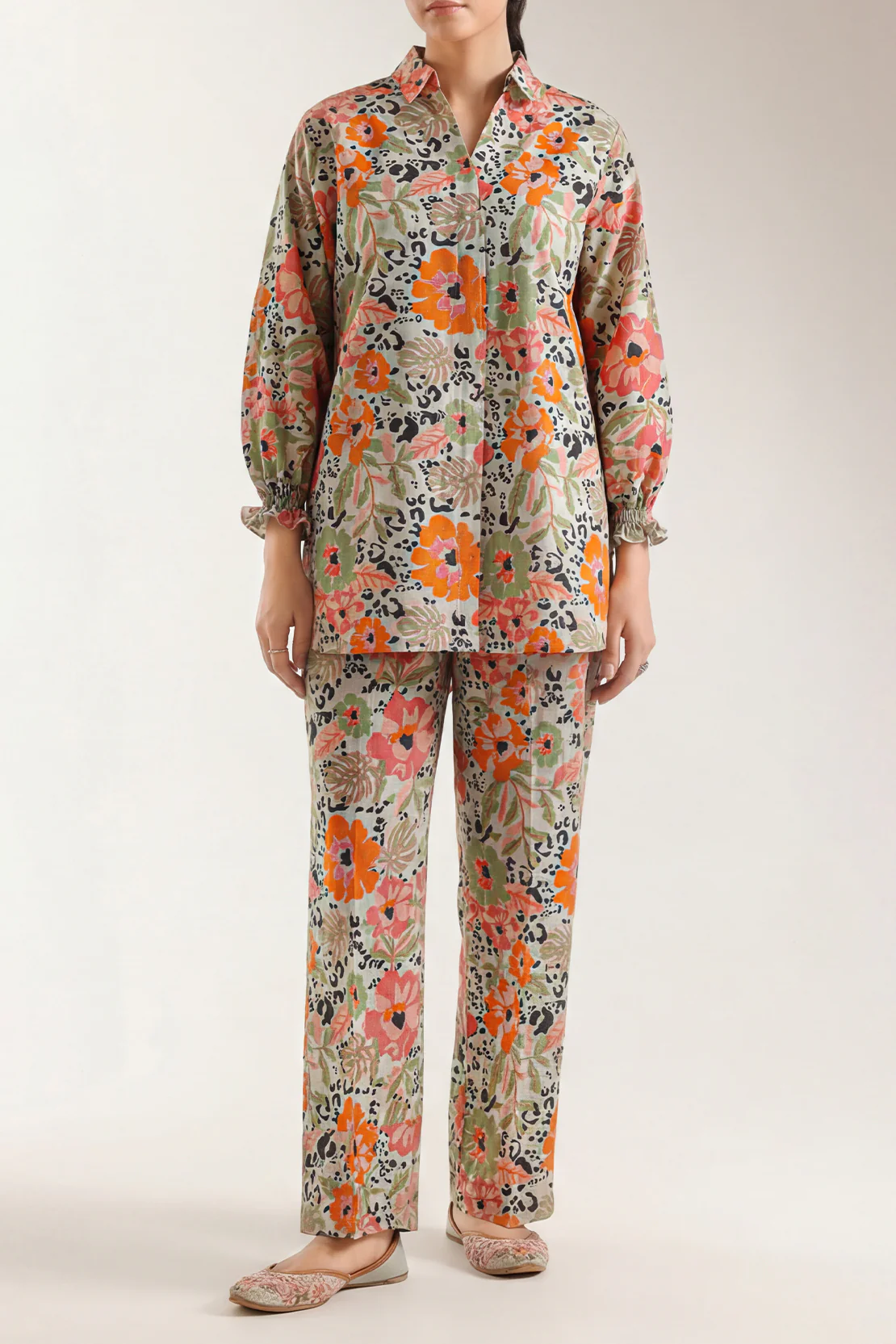 Unstitched Printed Khaddar 2 Piece (Shirt/Trouser)