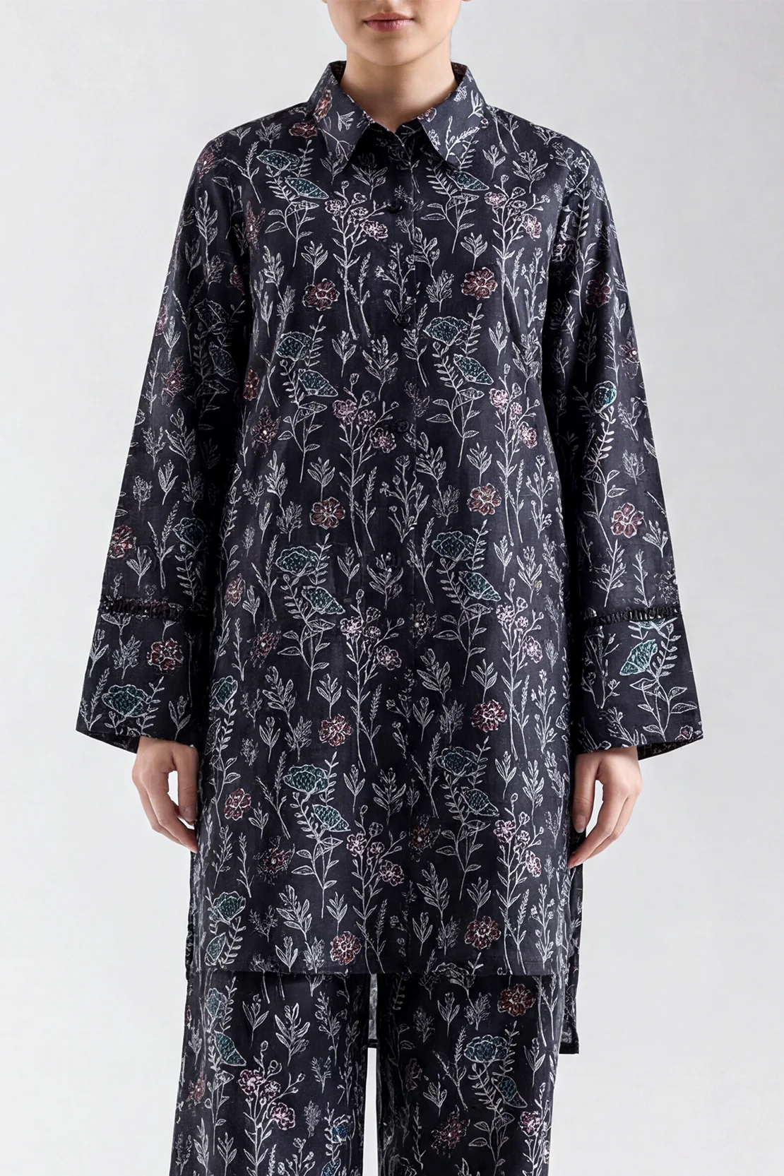 Unstitched Printed Khaddar 2 Piece (Shirt/Trouser) - Image 2