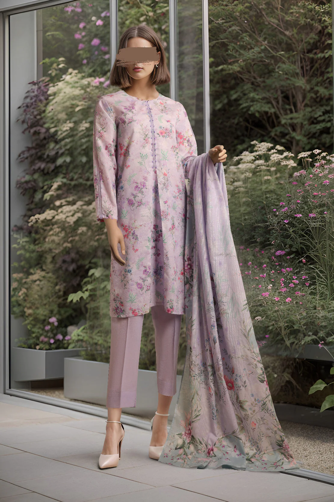 Unstitched Printed Khaddar 3 Piece