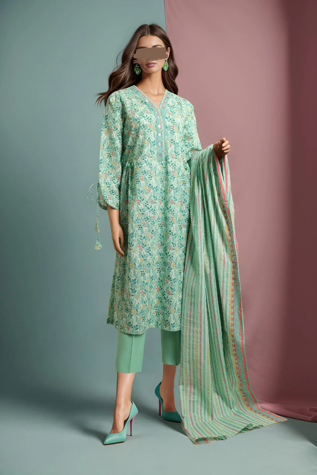 Unstitched Printed Khaddar 3 Piece