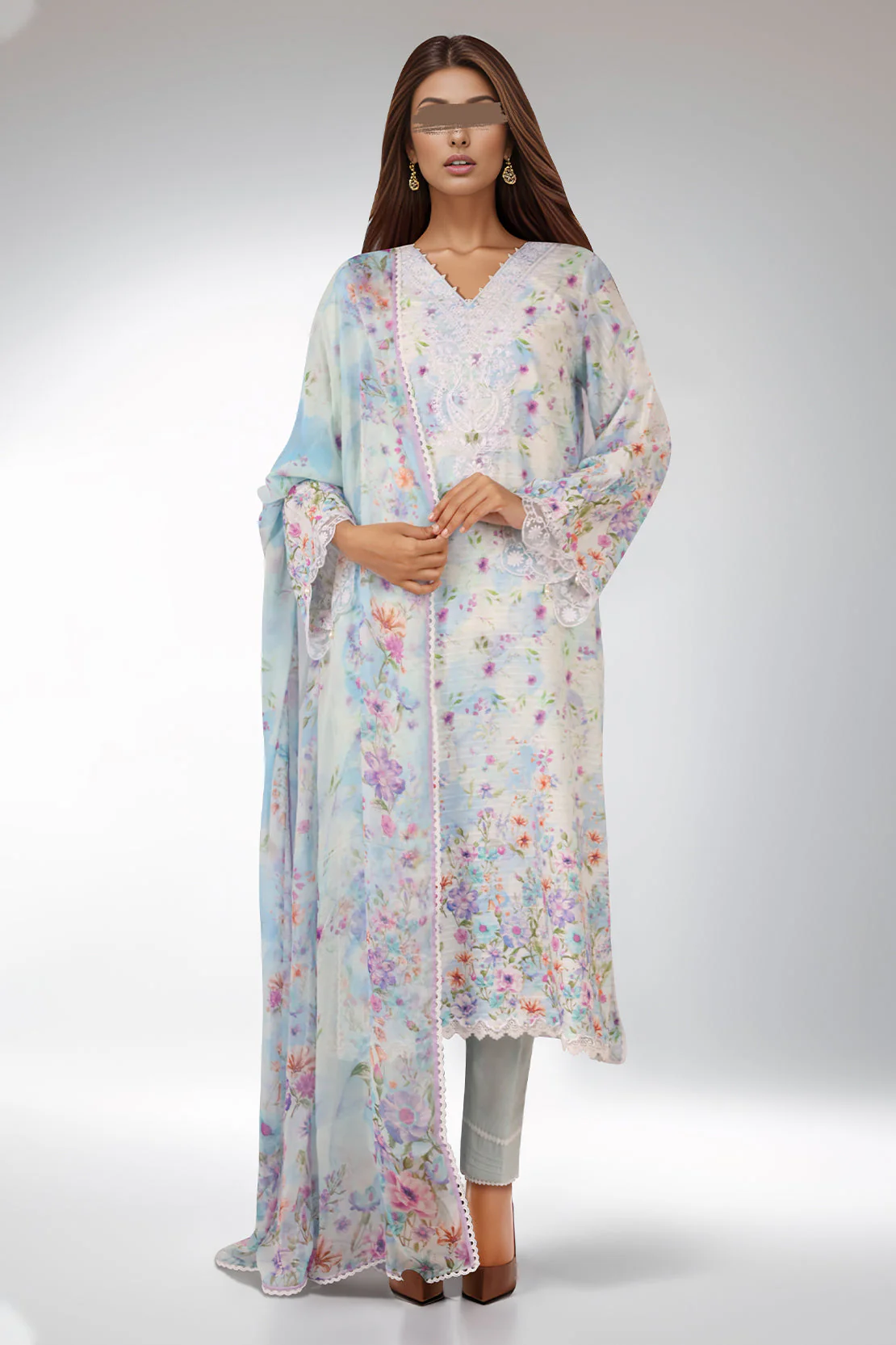 Unstitched Emb Self Jacquard 3 Piece