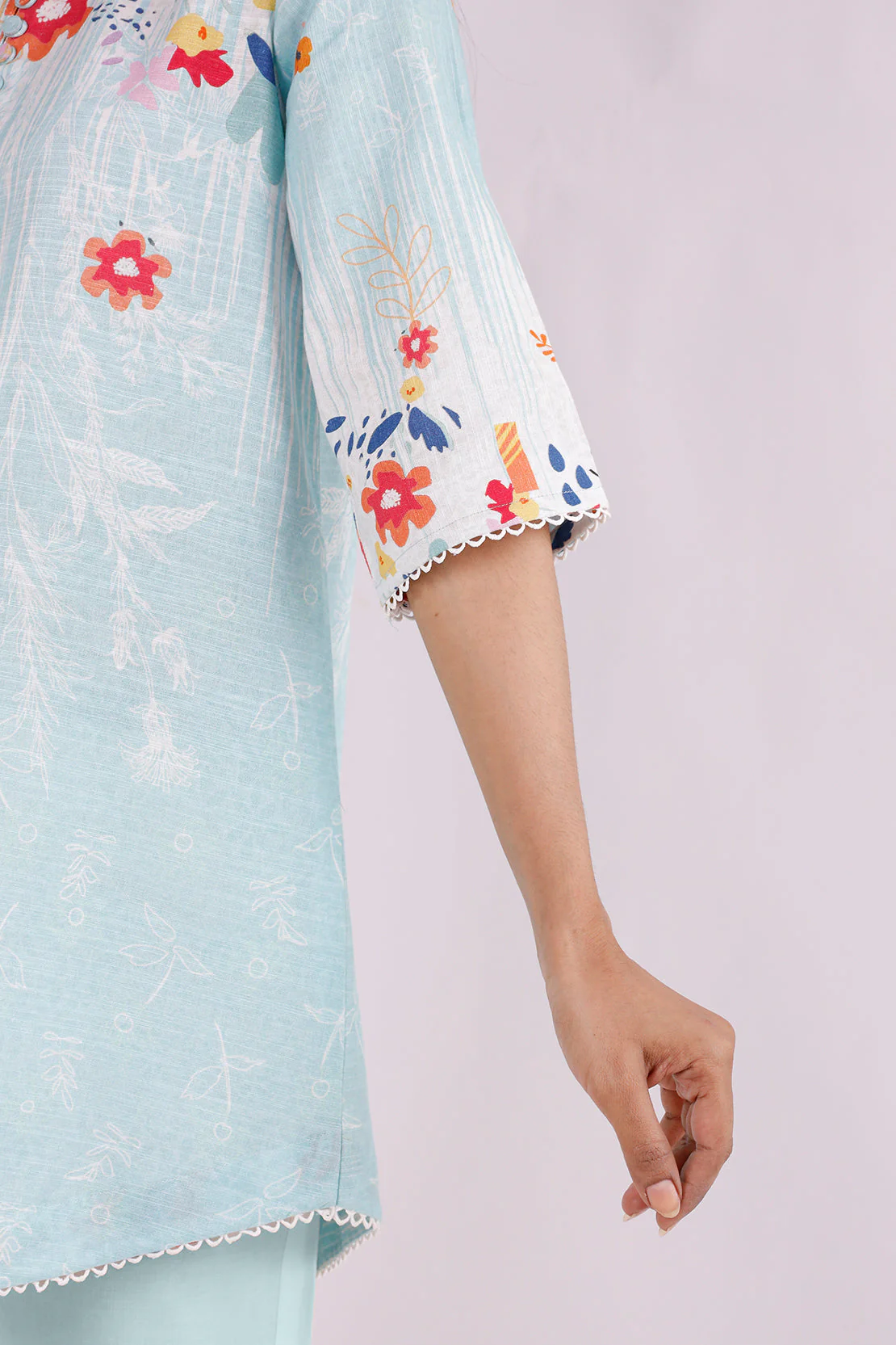 Unstitched Printed Khaddar 3 Piece - Image 6