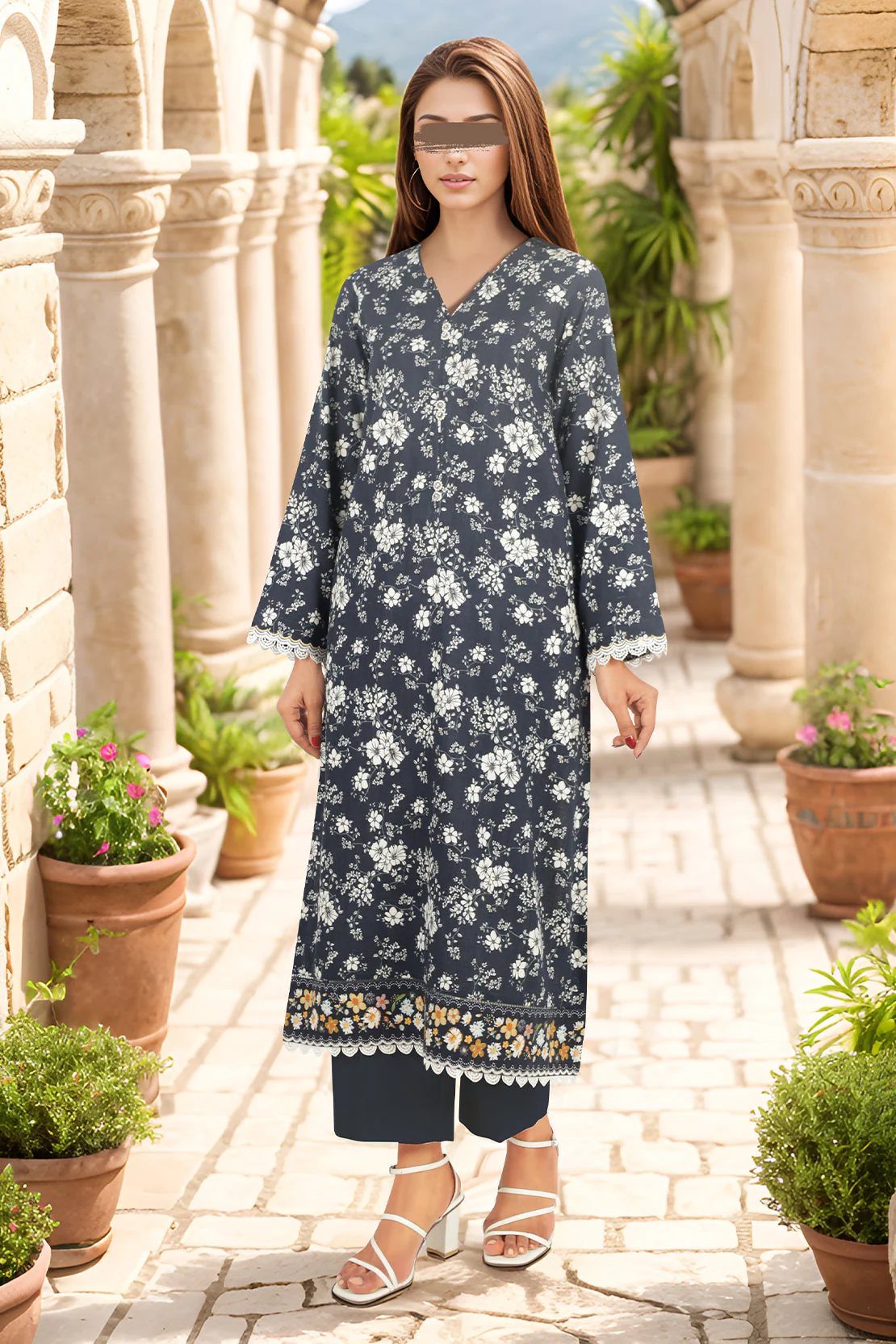 Unstitched Printed Khaddar 3 Piece - Image 3