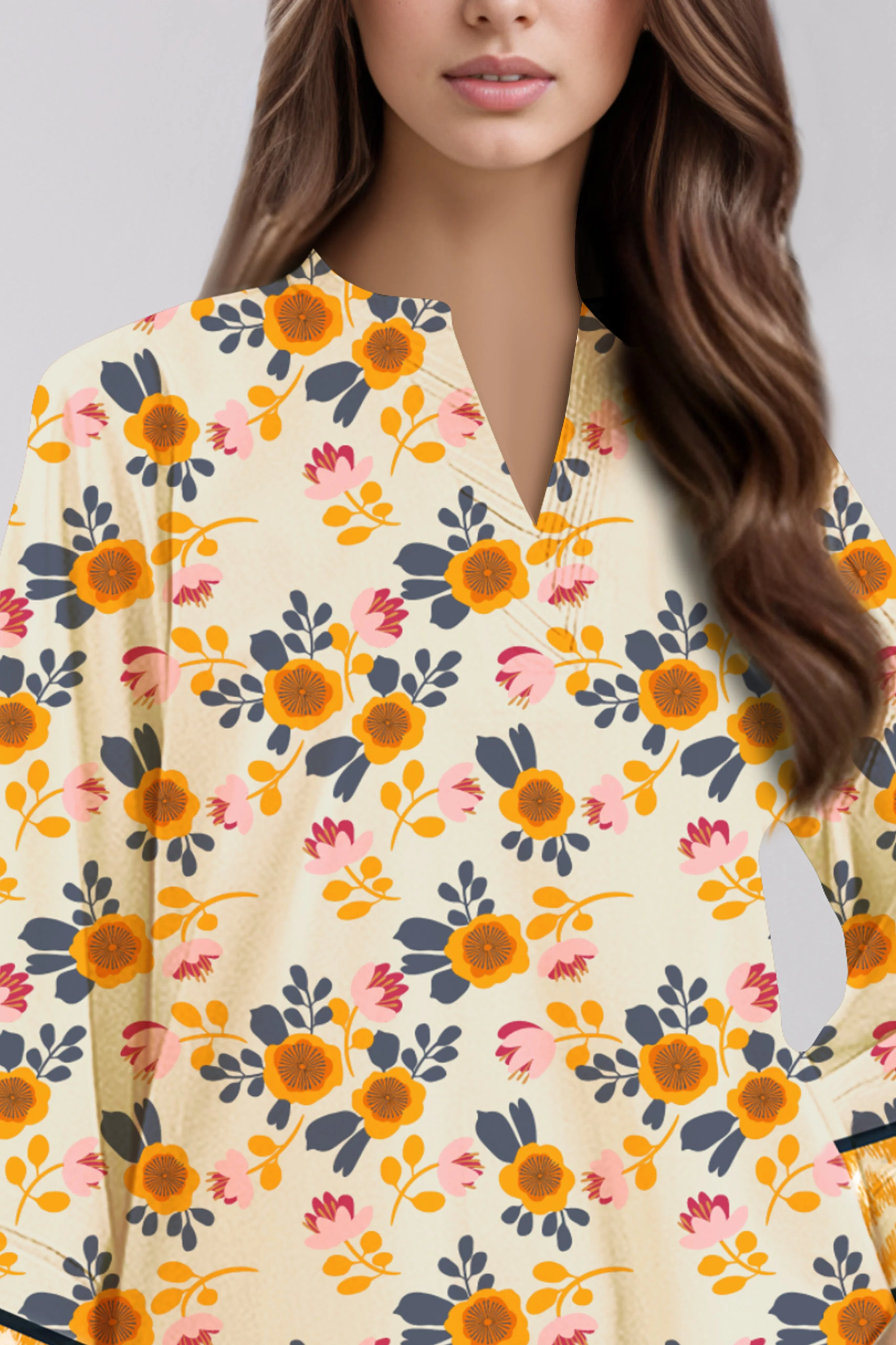 Unstitched Printed Khaddar Cotton Shirt - Image 2