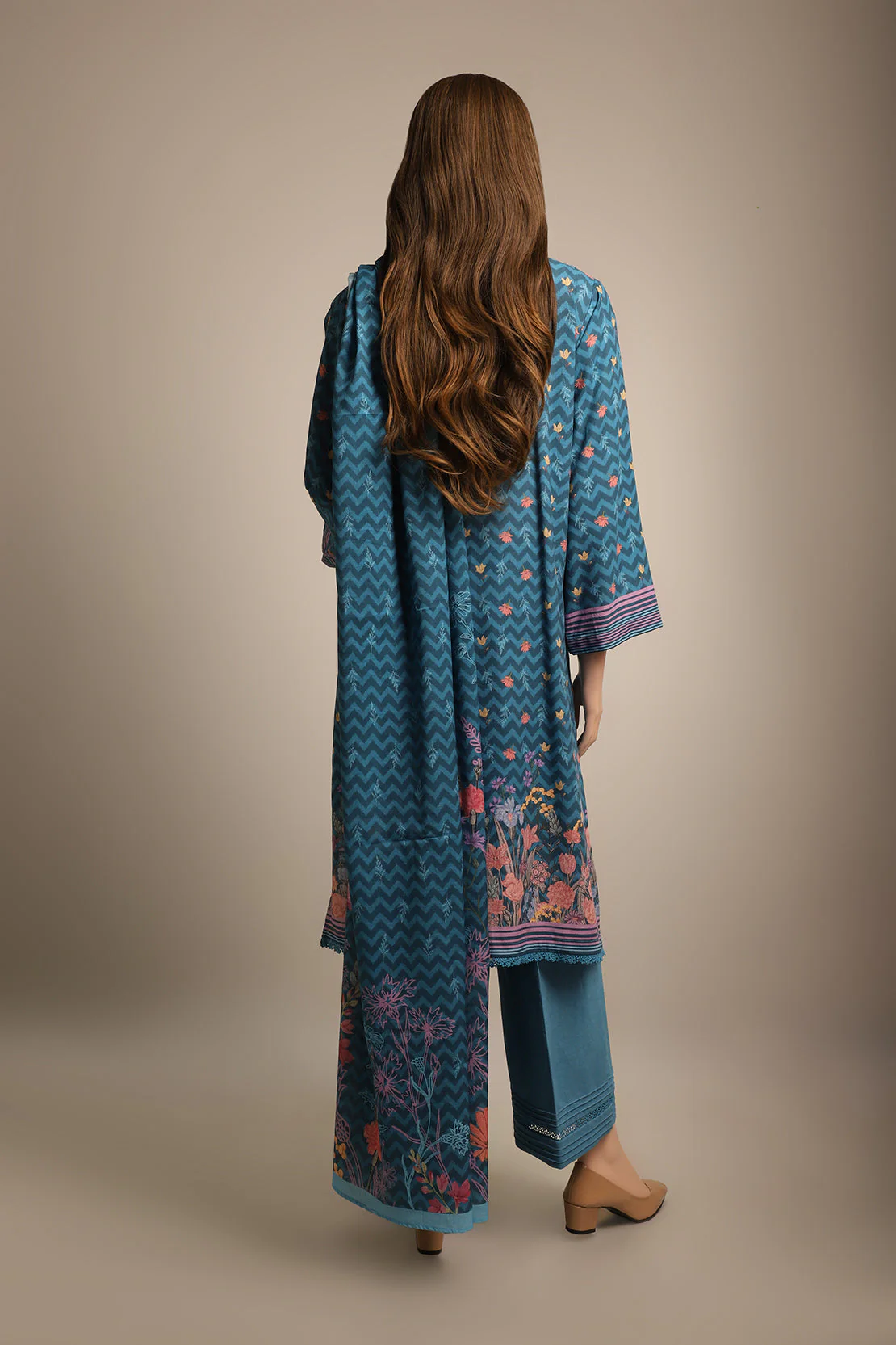 Unstitched Printed Khaddar Shirt - Image 2