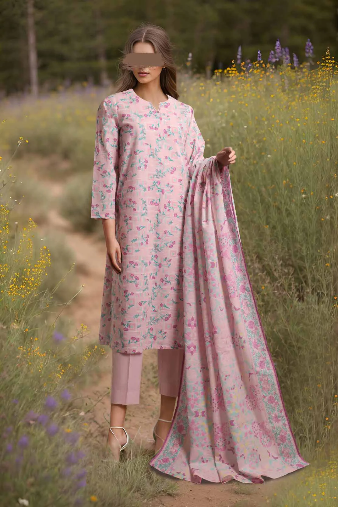 Unstitched Printed Khaddar Shirt
