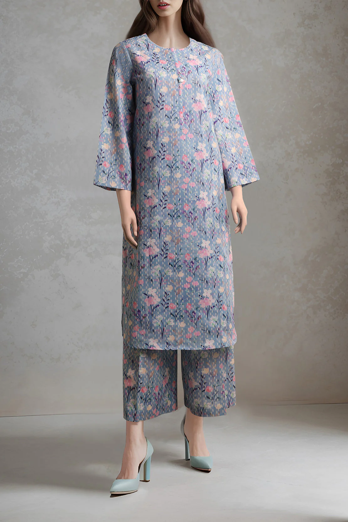 Unstitched Printed Khaddar Shirt - Image 2