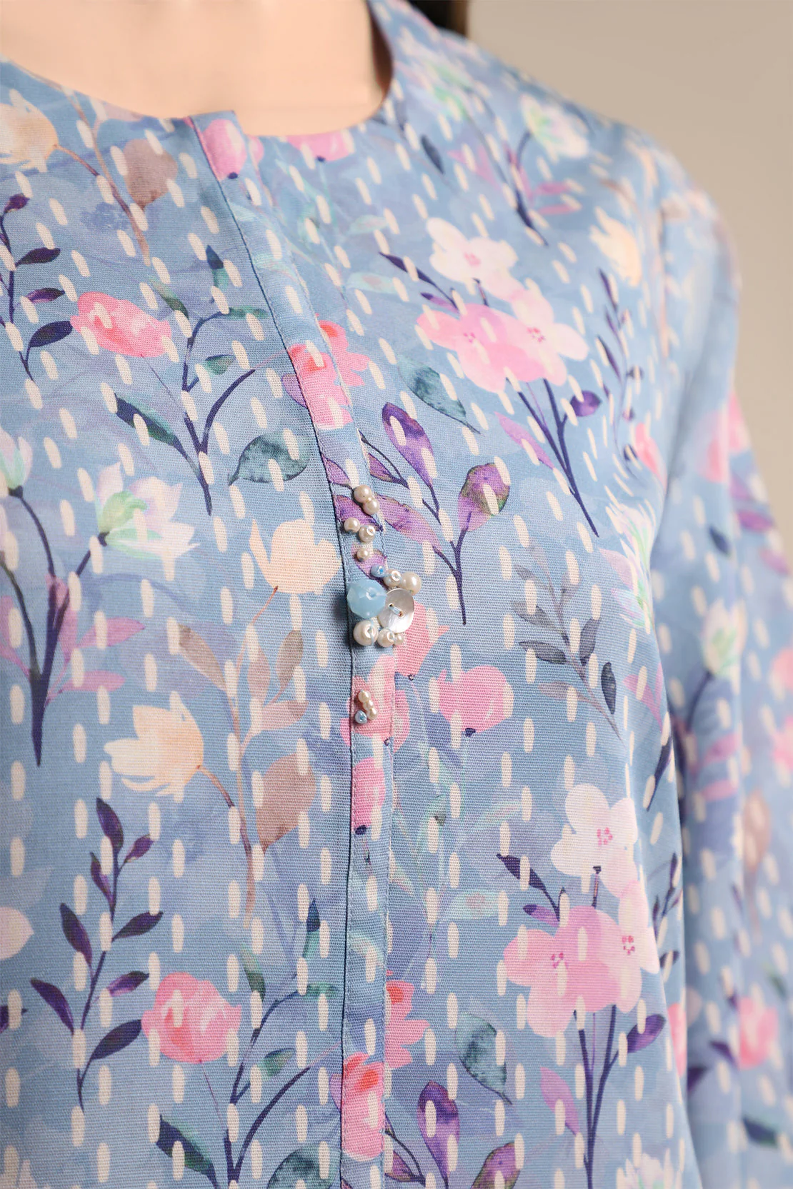 Unstitched Printed Khaddar Shirt - Image 4