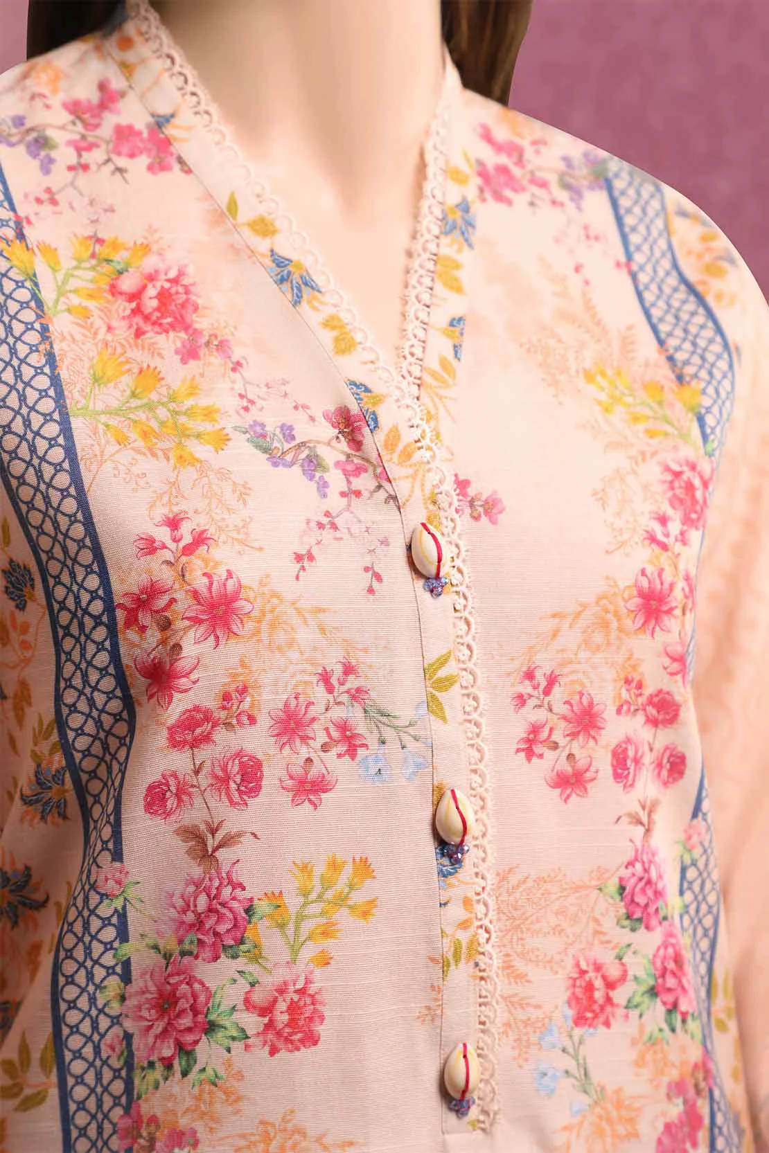 Unstitched Printed Khaddar Shirt - Image 3