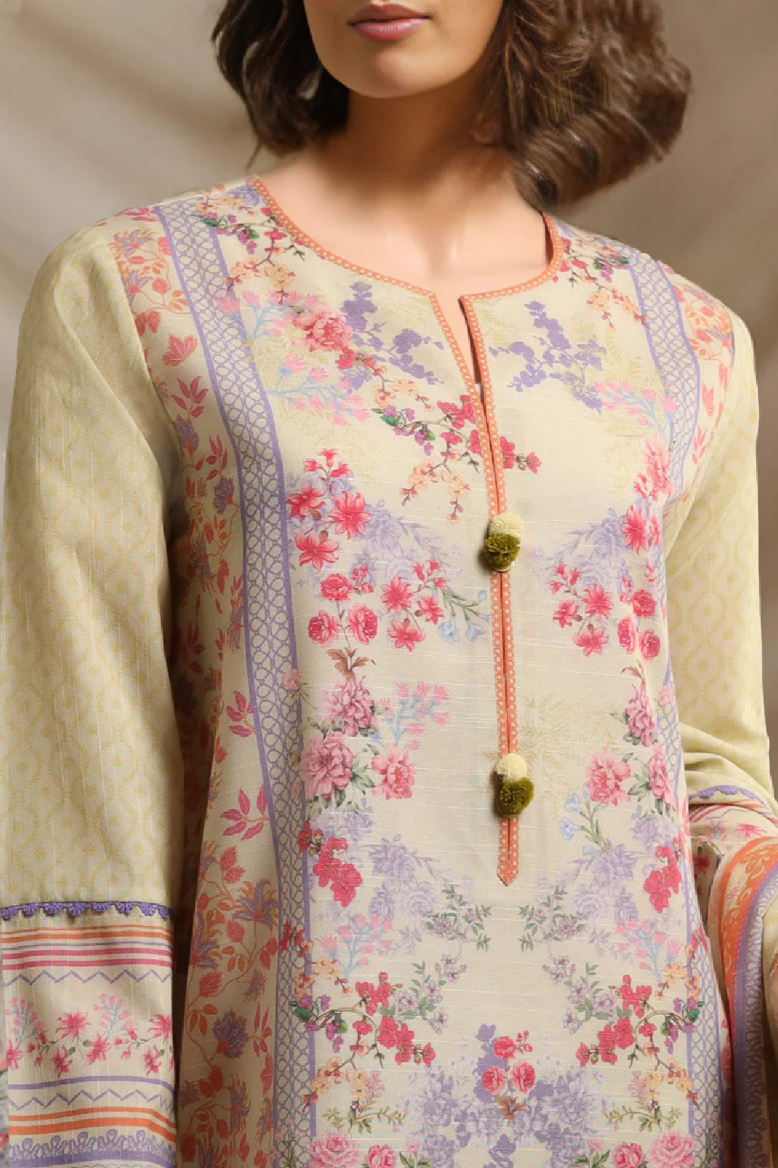 Unstitched Printed  Khaddar Shirt