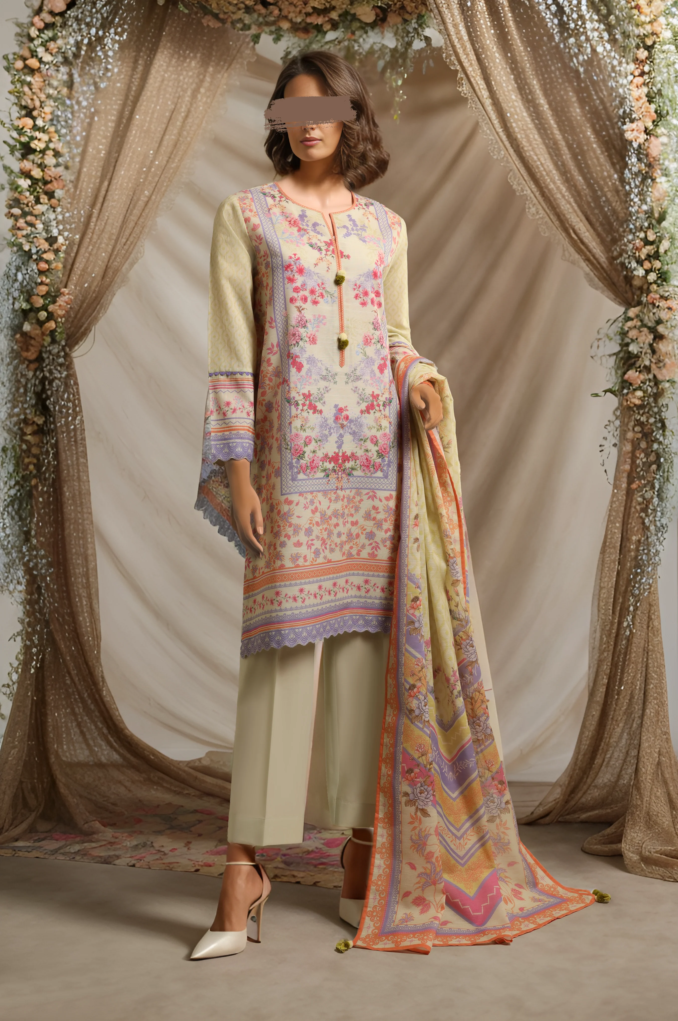 Unstitched Printed  Khaddar Shirt - Image 2
