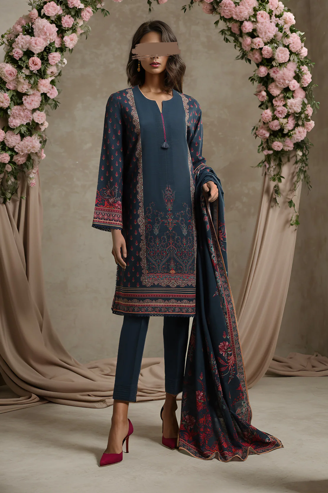 Unstitched Printed Khaddar Shirt