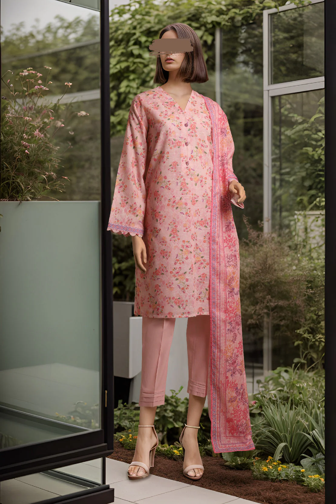 Unstitched Printed Khaddar Shirt - Image 2