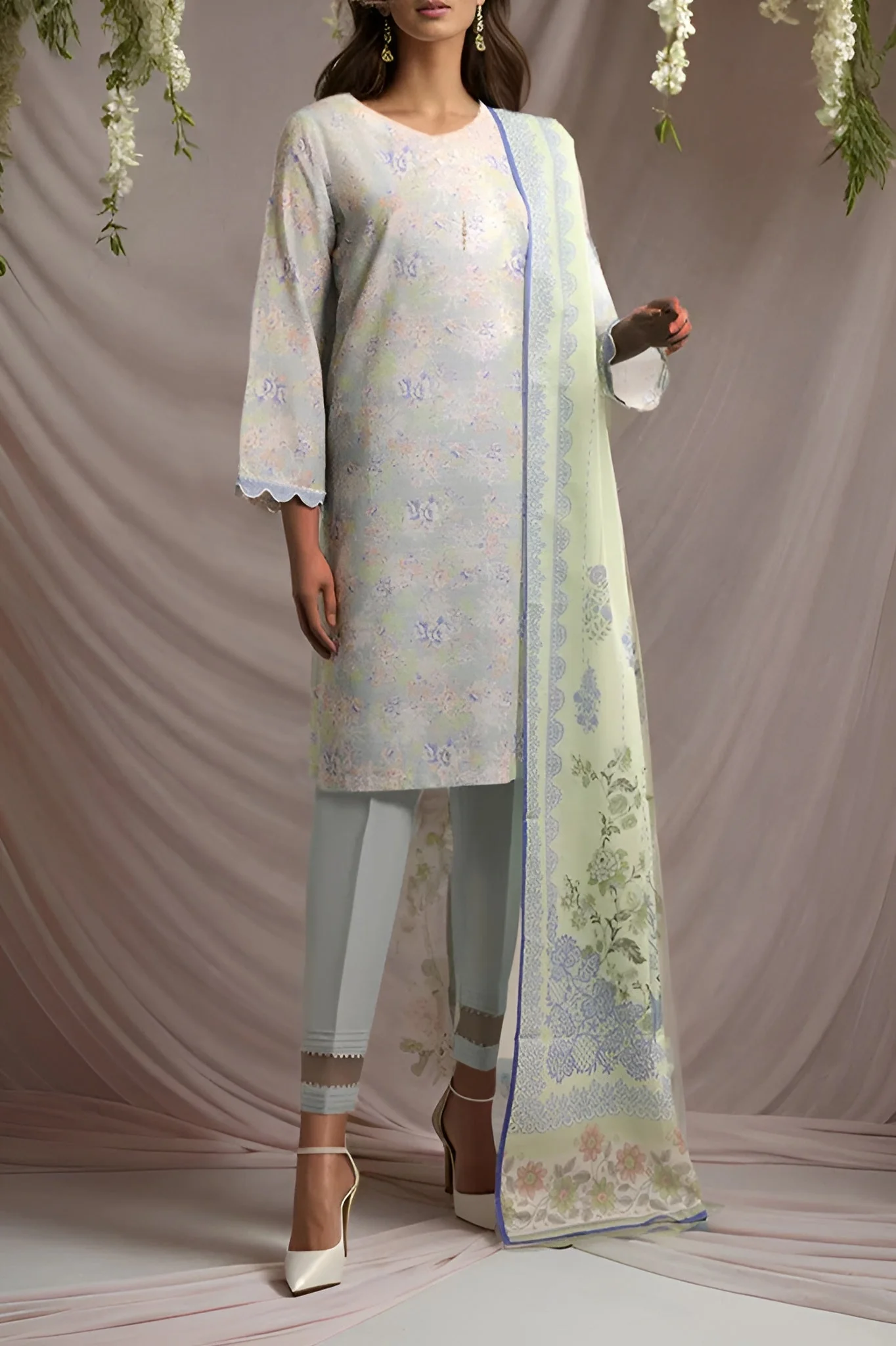 Unstitched Printed Khaddar Shirt - Image 2