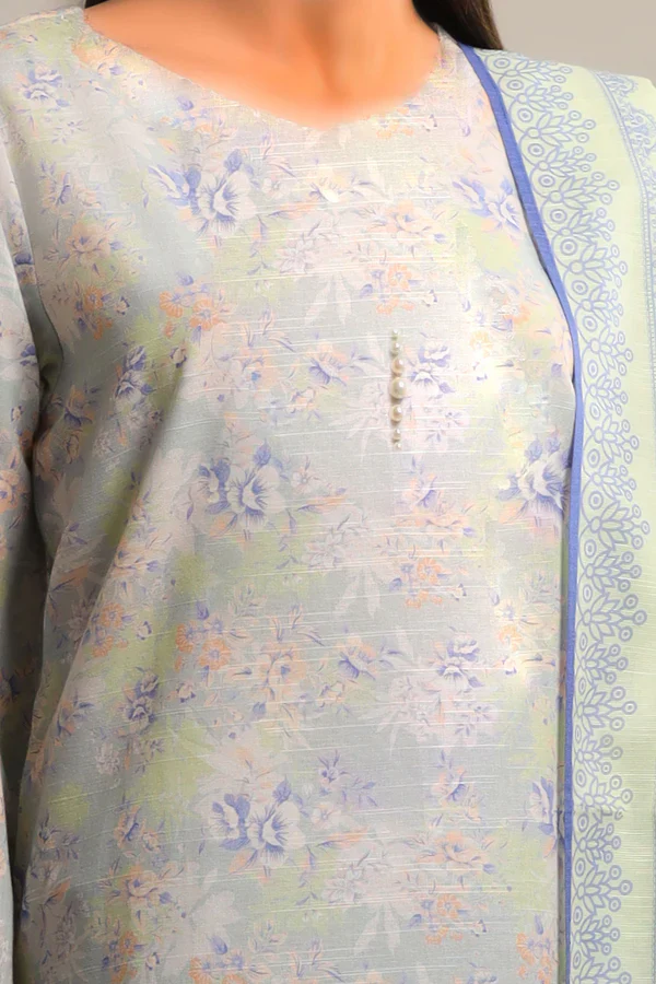 Unstitched Printed Khaddar Shirt - Image 3
