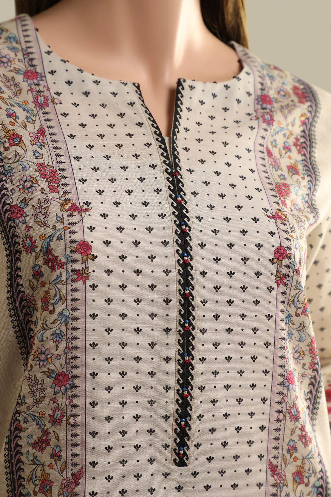Unstitched Printed Khaddar Shirt - Image 3